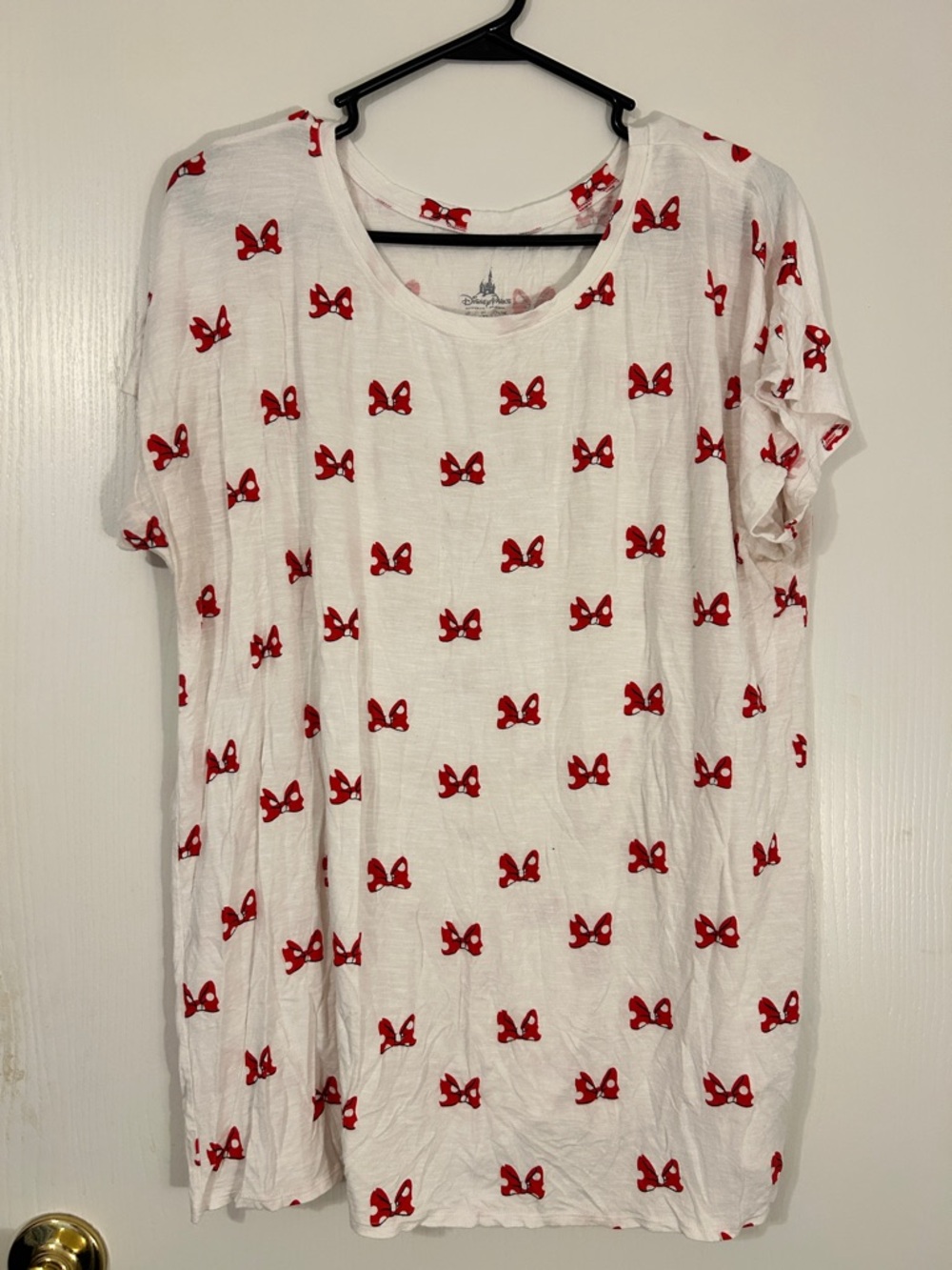 Disney White Short-Sleeve Tee with Minnie Mouse Bow Print